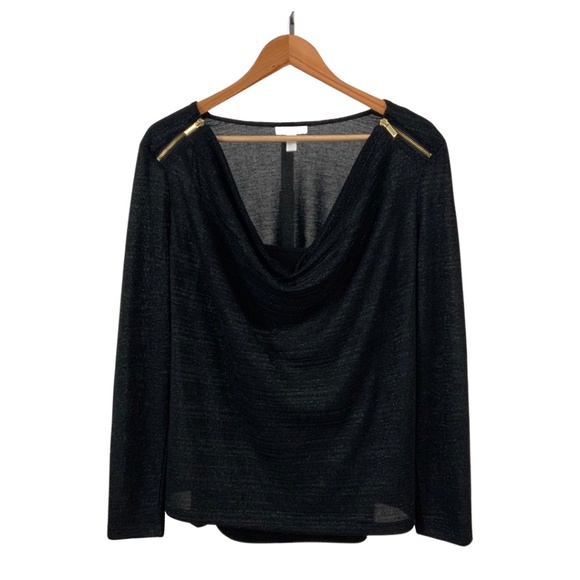 Charter Club Black Metallic Top - Picture 1 of 9